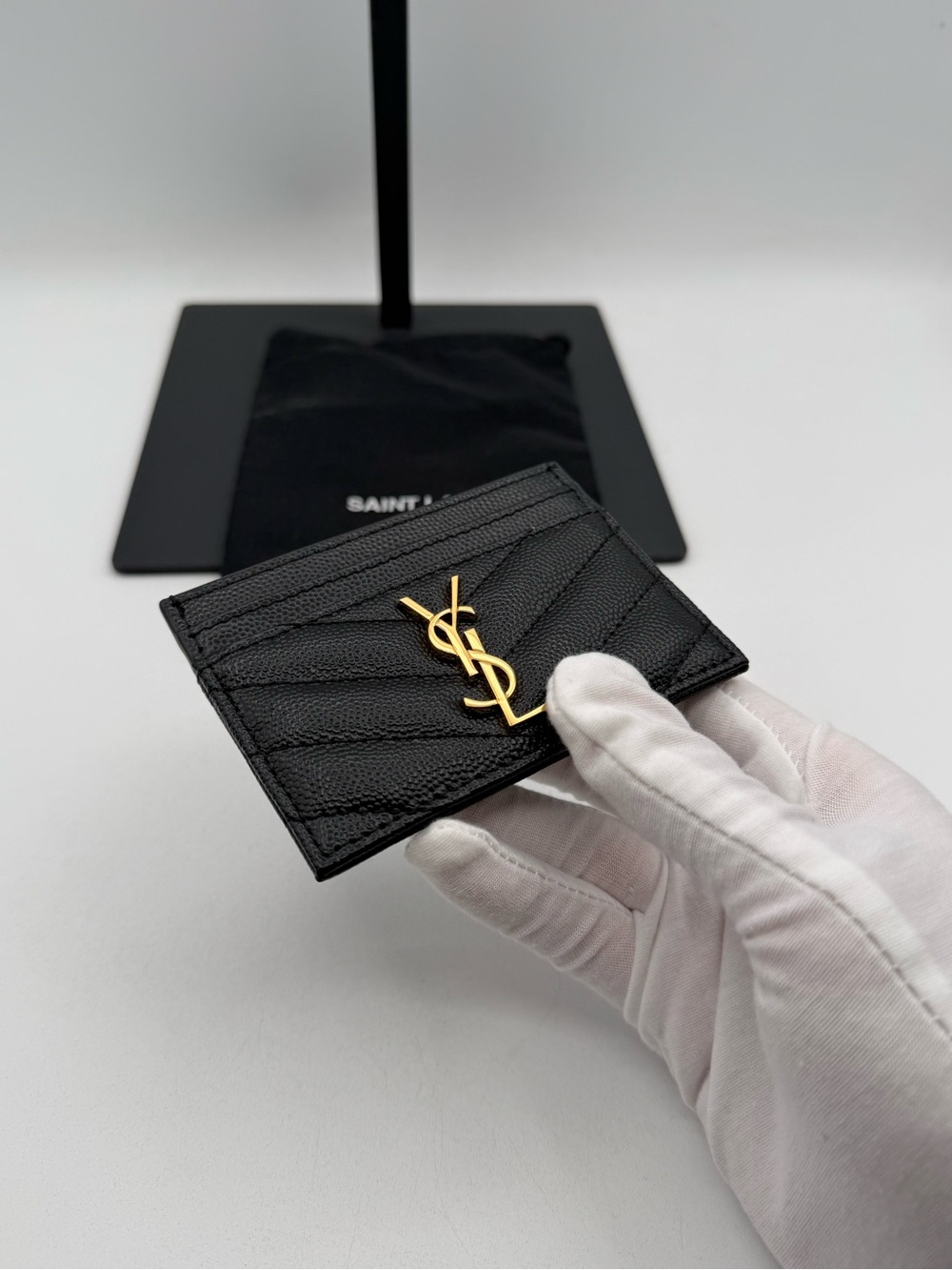 YSL Yves Saint Laurent Pebbled Leather Card holder - Picture 2 of 10